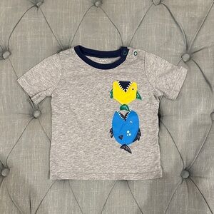 Carter's Gray Tee with Colorful Fish Design